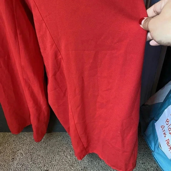 Forever 21 Red Jumpsuit Plus 2X Red Strapless Wide Split Leg Zip Back Party Date - Picture 7 of 9